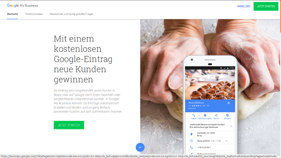 Google MyBusiness Startseite