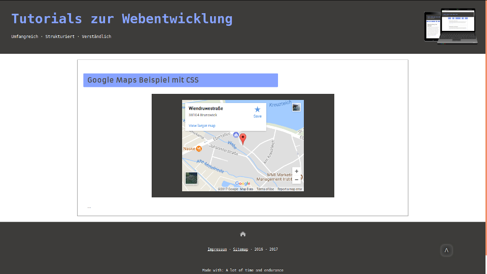 Google Maps Karte mit CSS anpassen